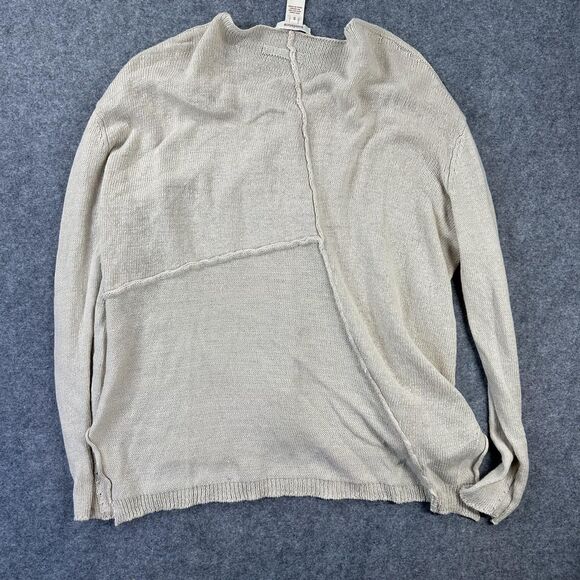 Sundance Sweater Womens Small Beige Linen Cotton Knit Button Front Cardigan - Picture 7 of 7